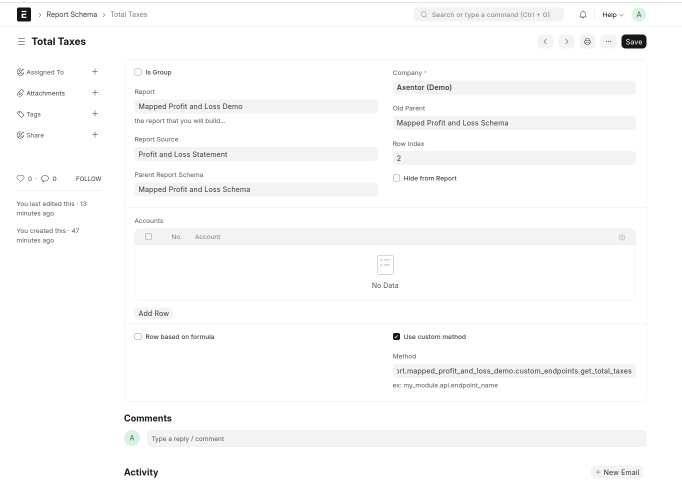 Taxes Node